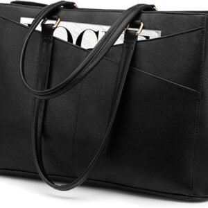 LOVEVOOK Laptop Tote Bag for Women 15.6 Inch Waterproof Leather Computer Bags