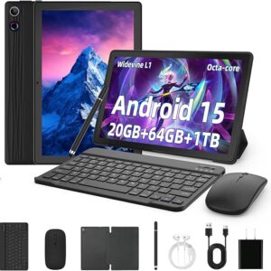 Gleeso Tablet, Latest Android 15 Tablet 10 Inch, 8-Core, 20GB+64GB+1TB TF